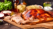 barbecued turkey on focaccia