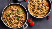 bean and mushroom stroganoff