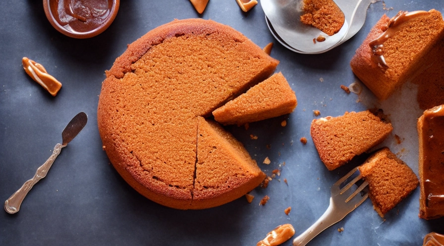 caramel crater cake