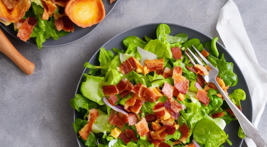 cheddar bacon topped salad