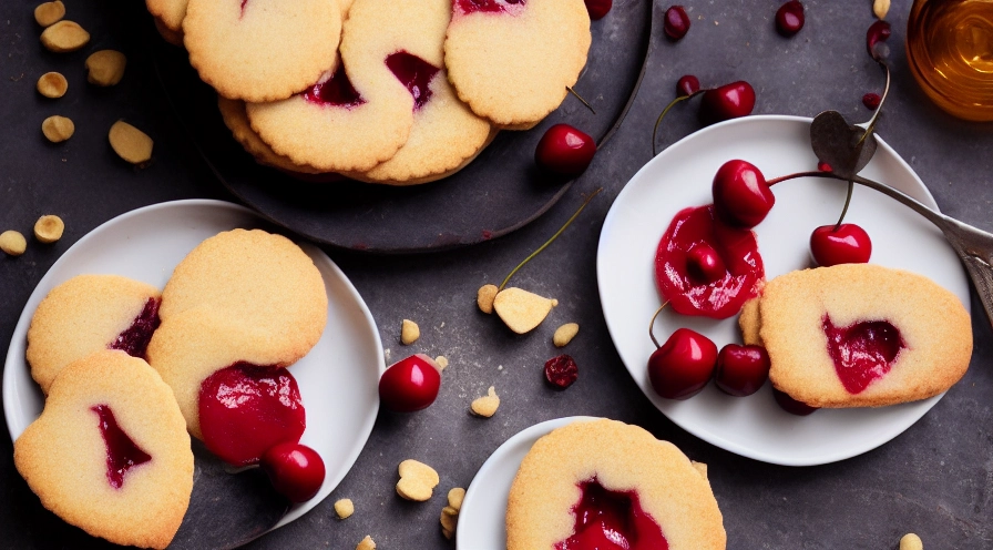 cherry custard shortbread