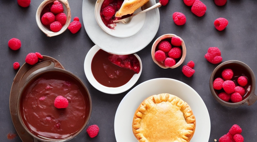 chocolate raspberry pot pies