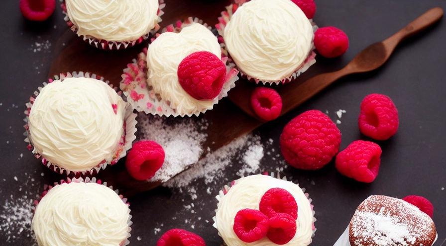 coconut and raspberry cupcakes
