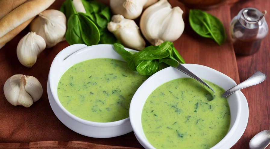 creamy garlic spinach soup