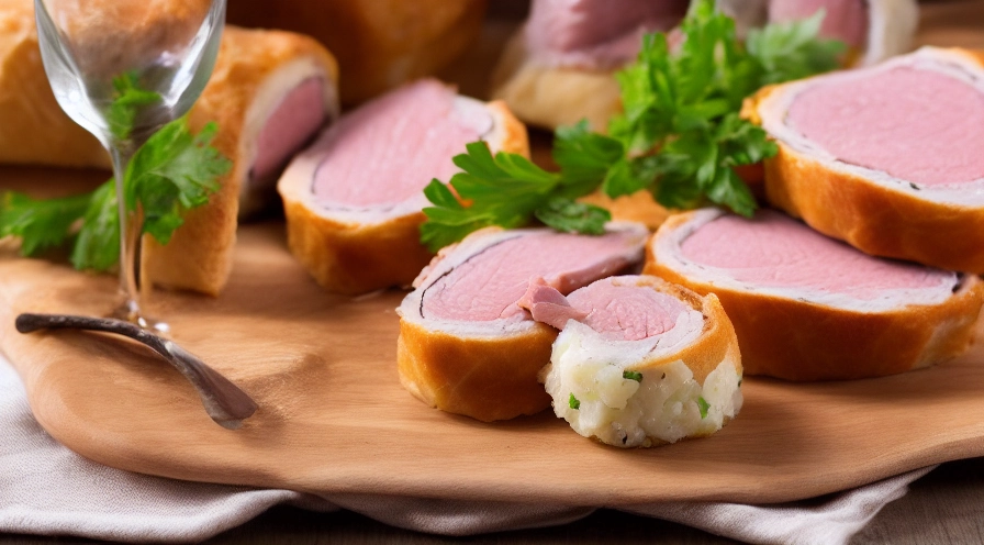 creamy horseradish ham roll