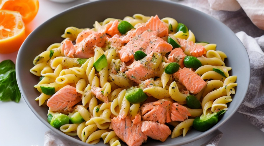 dilled salmon pasta salad