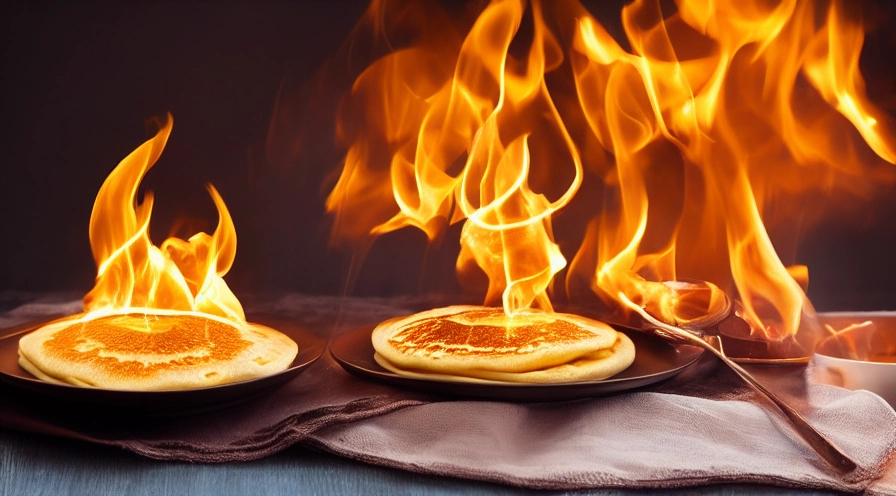 flaming pancakes