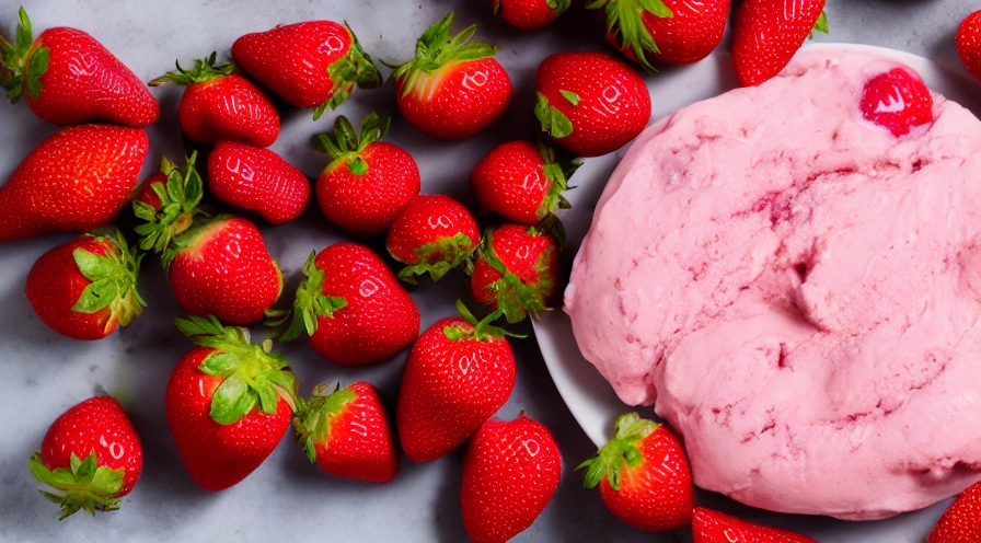 fresh strawberry ice cream