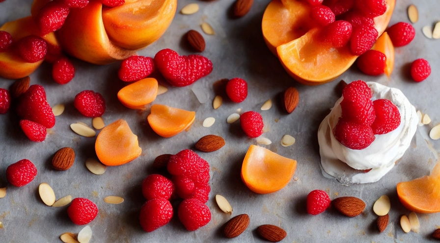 fruit topped almond cream