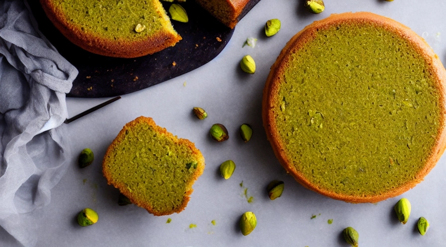 glazed pistachio rum cake