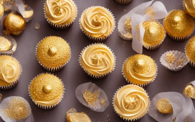 golden vanilla cupcakes