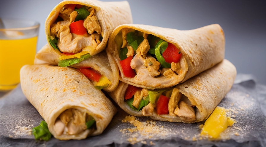 gooey chicken burritos