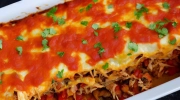 layered chicken enchilada casserole