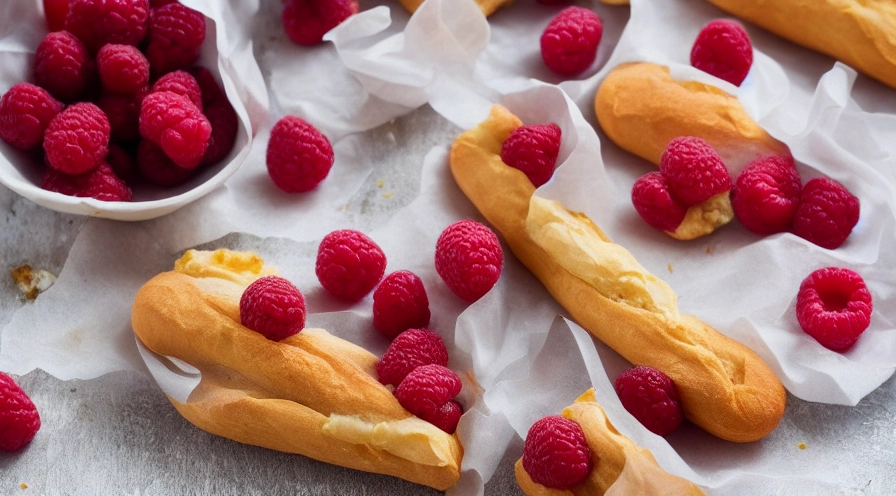 petite raspberry eclairs