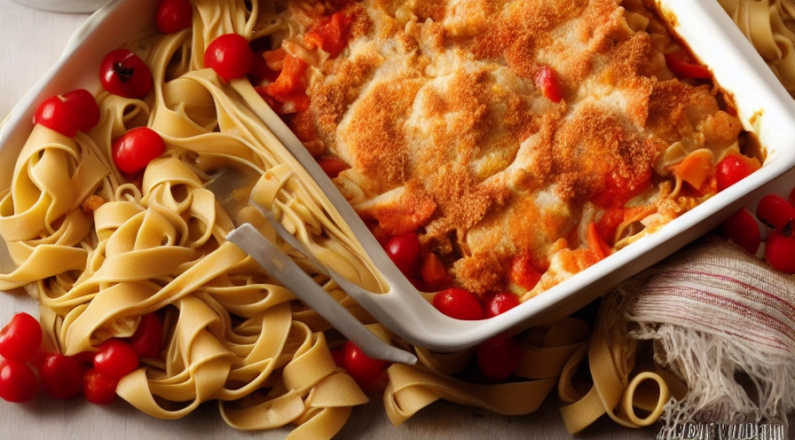pork and fettuccine casserole