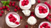 raspberry almond trifles