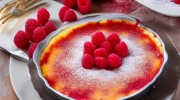 raspberry custard brulee