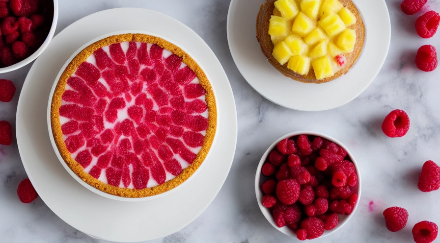 raspberry pineapple cream torte