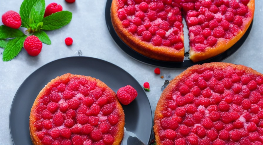 raspberry upside down cake