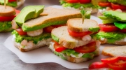 shrimp avocado club sandwiches