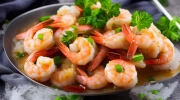 shrimp in sake garlic sauce