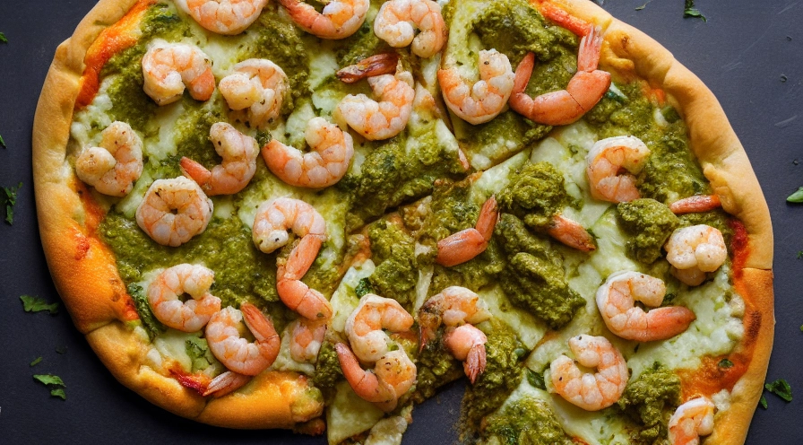 shrimp pesto pizza