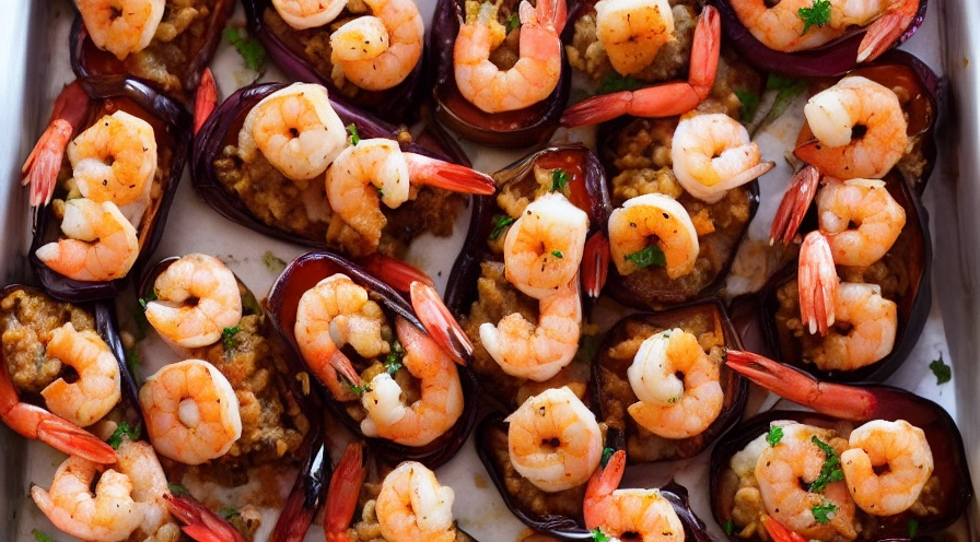shrimp stuffed eggplant