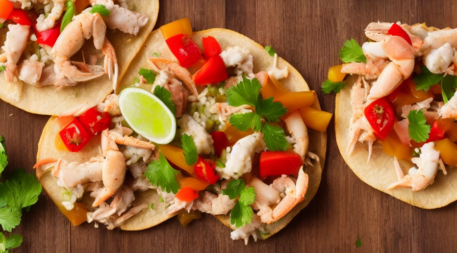 tostaditas with gulf crab