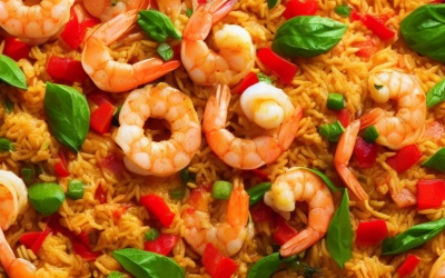 tropical shrimp paella